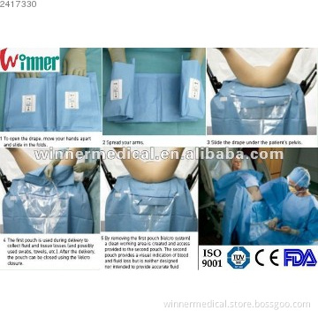 disposable  surgical Under buttock drape with fluid control pouch